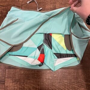 Nike Dri-FIT Gray and Aqua Athletic Skort